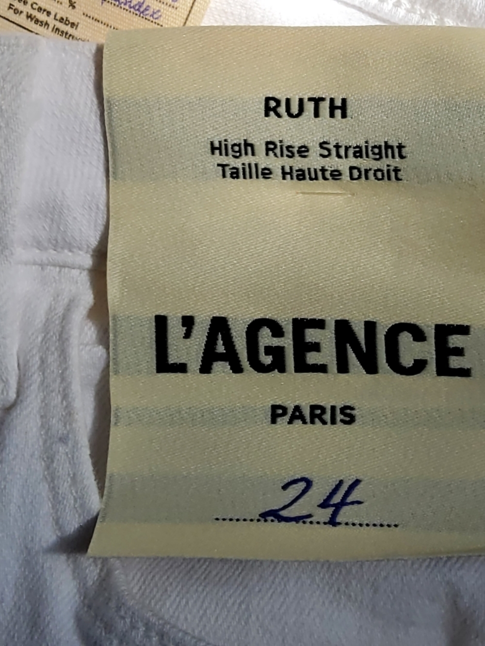 L'Agence Ruth High Rise Straight Jeans in Blanc Size 24 - Picture 12 of 14